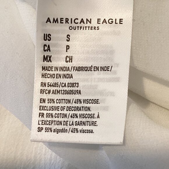 AEO American Eagle White Ruffle Layered Flutter Sleeve Button Tank Top S #267J - Picture 7 of 9